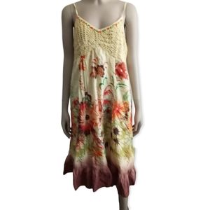 Boho floral print statement dress size large
